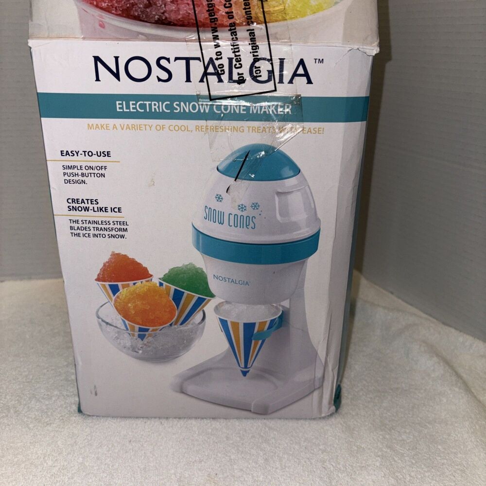 Nostalgia Counter Top Electric Snow Cone Maker Machine Ice Shaver New in Box